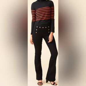 Veronica Beard Beverly Sailor Black Flared Jeans Women's Pants